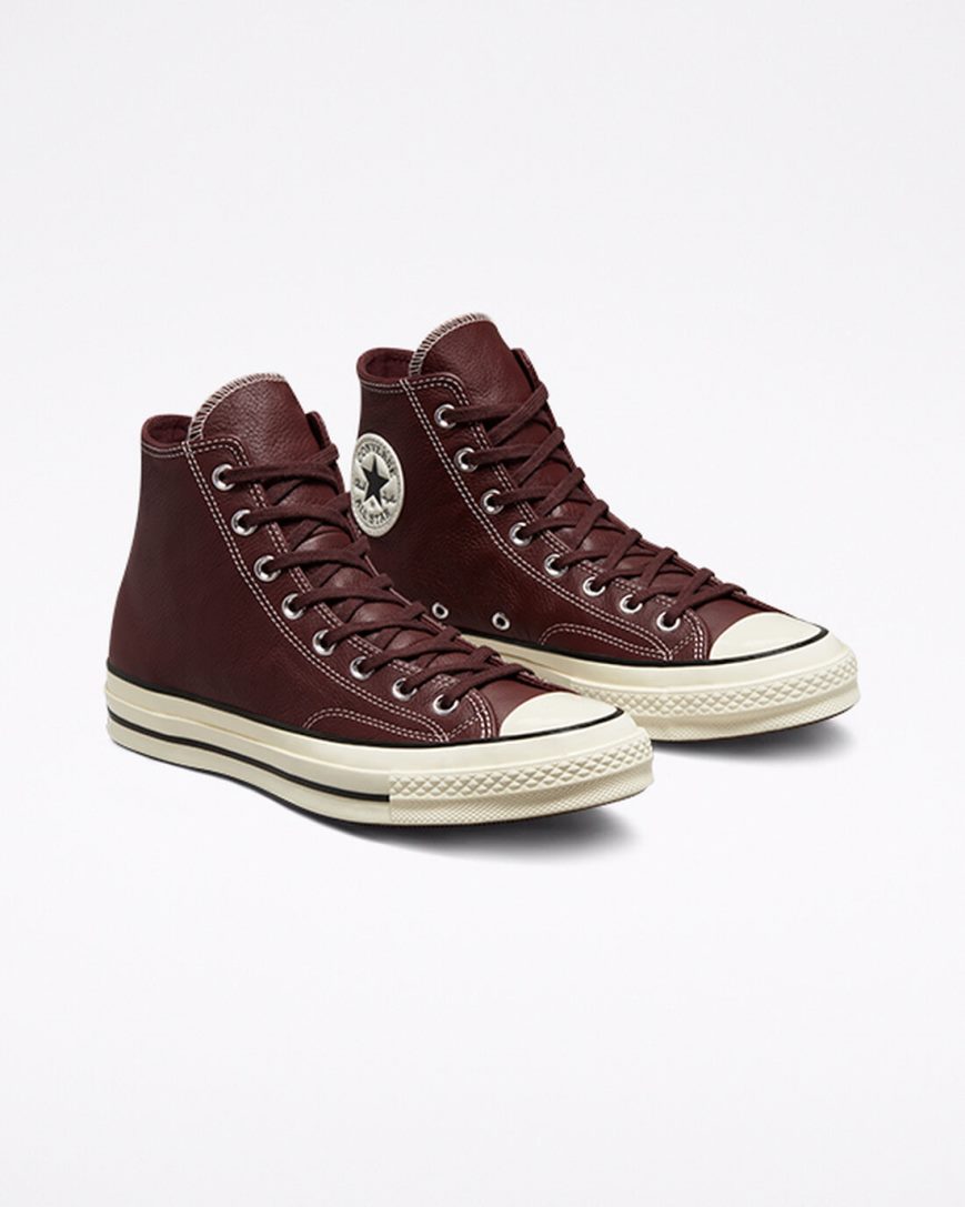 Tenisky Vysoke Converse Chuck 70 Kozene Seasonal Color Panske Bordove | SK 5QBYA2